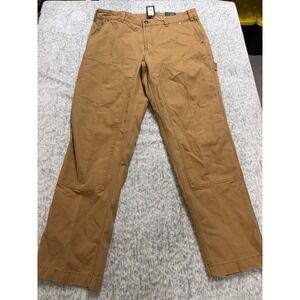 Alpine Design Mens Utility Pants Brown Khaki Double Knee‎ Canvas 40x32 ADM24901